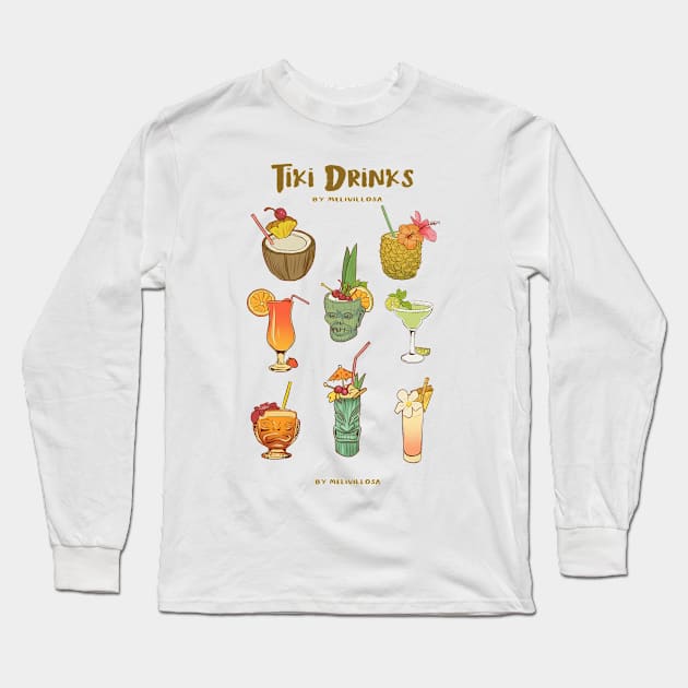 Tiki cocktails 2 Long Sleeve T-Shirt by melivillosa